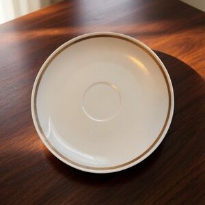 VINTAGE Schumann Arzberg Bavaria Germany White Gold Trim Porcelain Saucer China